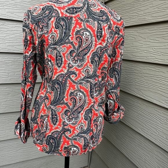 Liz & Co Paisley Button Down shirt, women’s size S - Picture 5 of 6